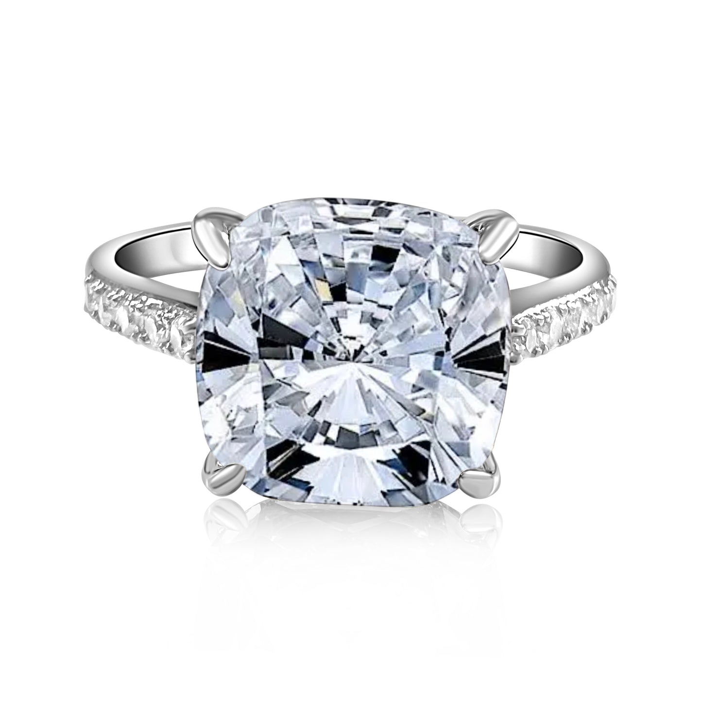 *PRE-ORDER - 925 Sterling Silver Diamond CZ Solitair Pave Band Ring (Choose your plating)