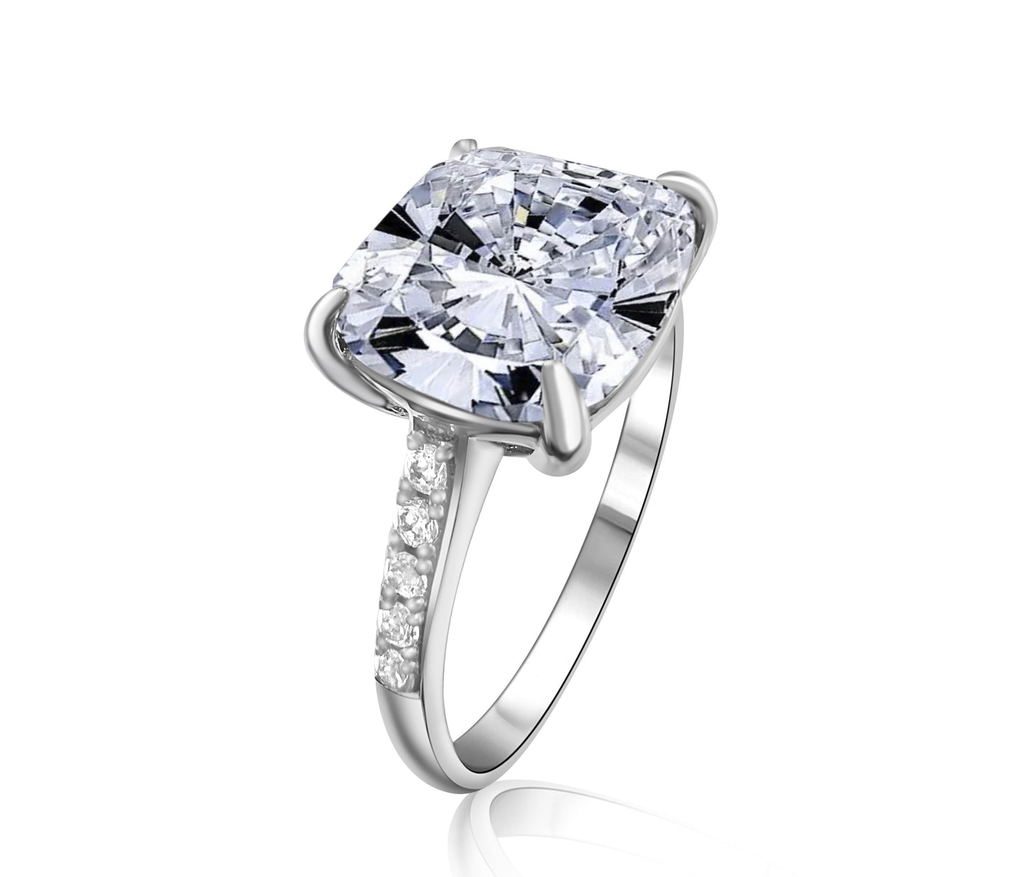 *PRE-ORDER - 925 Sterling Silver Diamond CZ Solitair Pave Band Ring (Choose your plating)