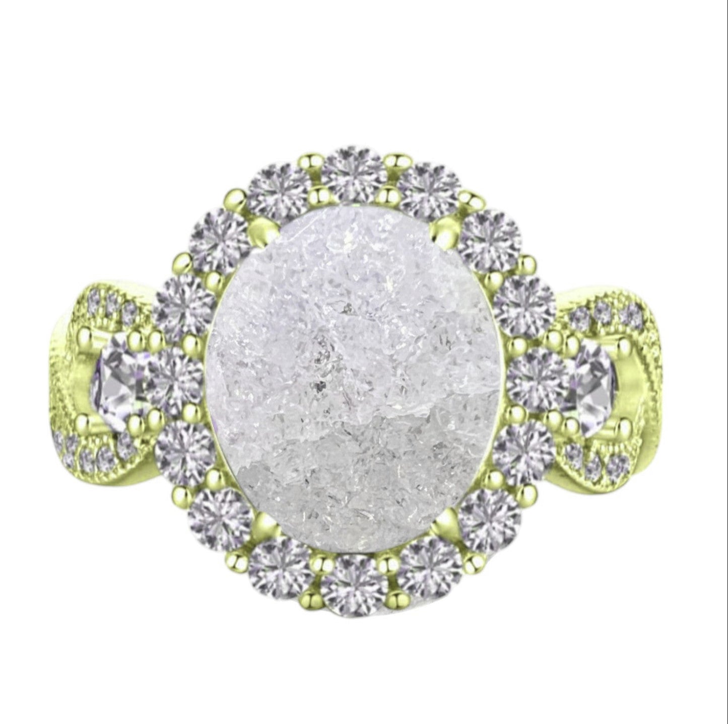 *PRE-ORDER - 925 Sterling Silver Infinity Oval Cut White Ice & Diamond CZ Ring