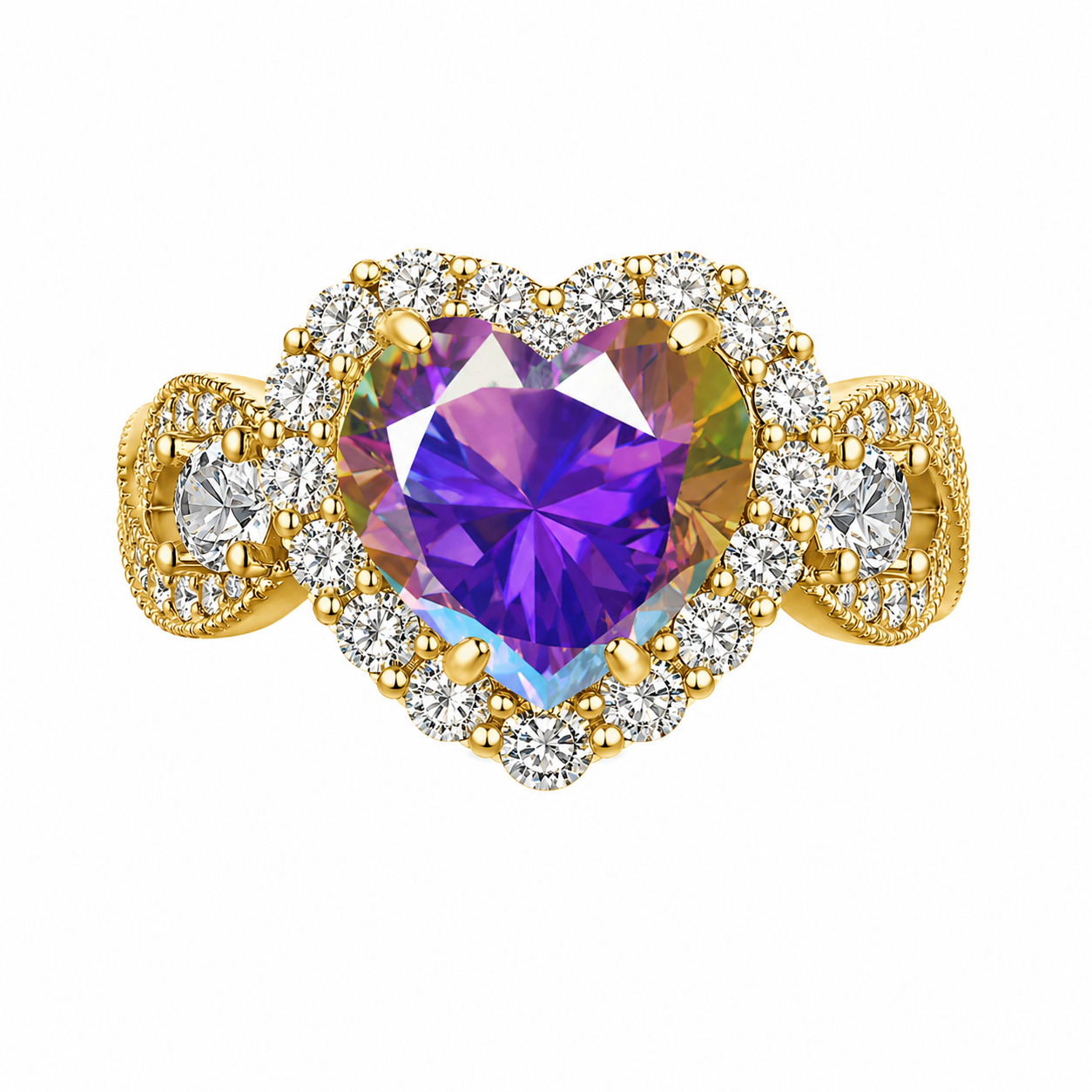 PRE-ORDER - AB CZ Halo Heart Infinity Ring