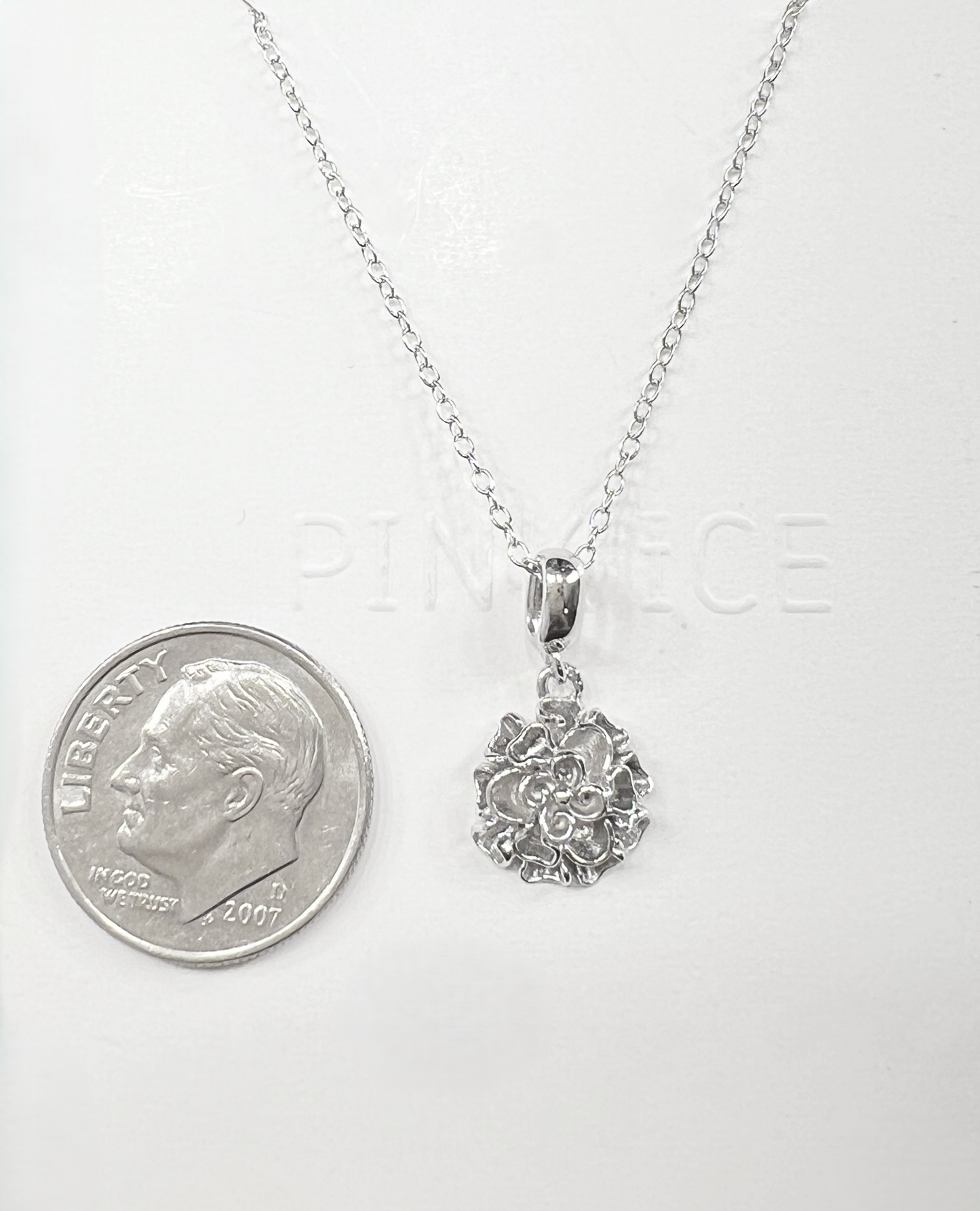 Dainty 925 Solid Sterling Silver Marigold Pendant Necklace