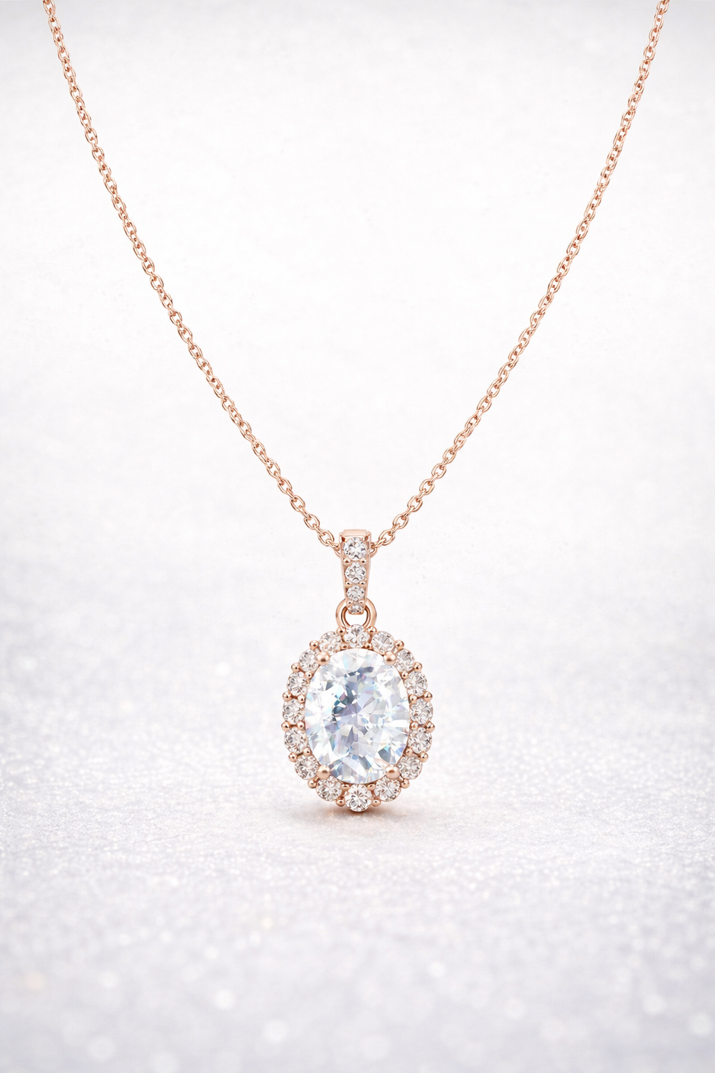 Oval Cut Diamond CZ Neclace