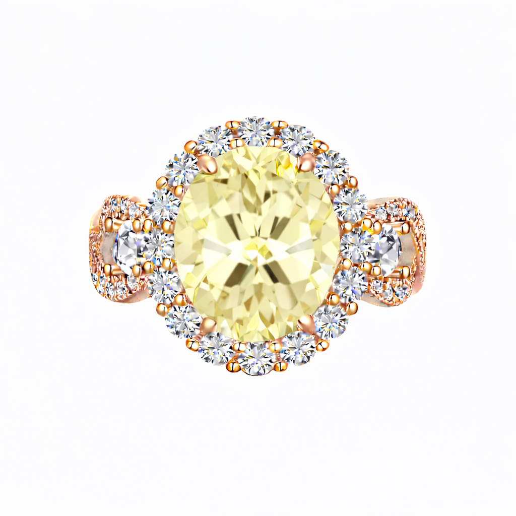 *PRE-ORDER - 925 Sterling Silver Infinity Oval Cut Lemon Yellow CZ Ring