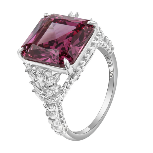 *PRE-ORDER - 925 Sterling Silver Rhodolite Beaded Shank Ring