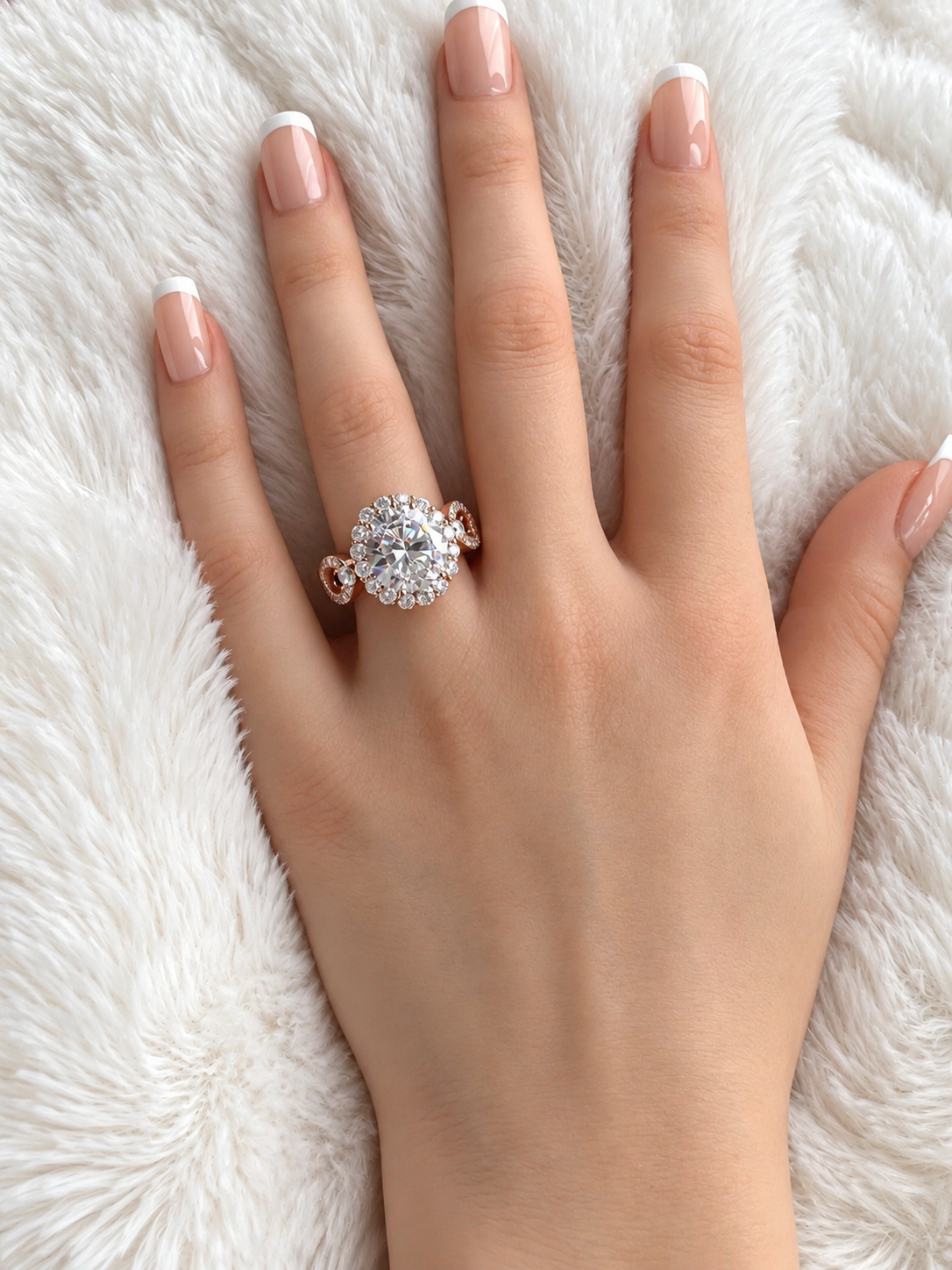 *PRE-ORDER - 925 Sterling Silver Infinity Oval Cut Diamond Cubic Zirconia Ring - Rose Gold