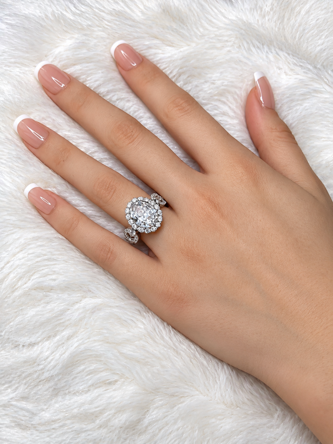 *PRE-ORDER - 925 Sterling Silver Infinity Oval Cut Clear Diamond Cubic Zirconia Ring