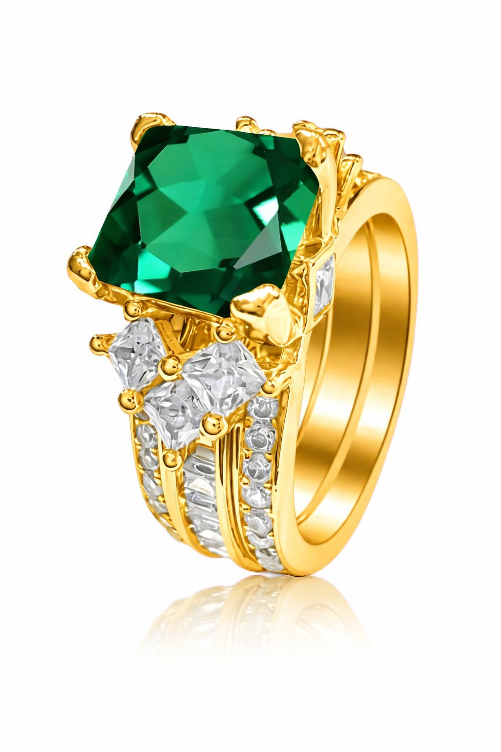 PRE-ORDER - 925 Sterling Silver Princess Cut Tri-Band Ring