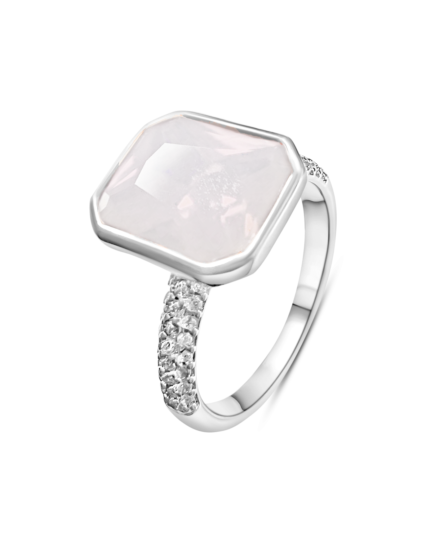 PRE-ORDER - 925 Sterling Silver White Moonstone Bezel Ring (choose your plating)