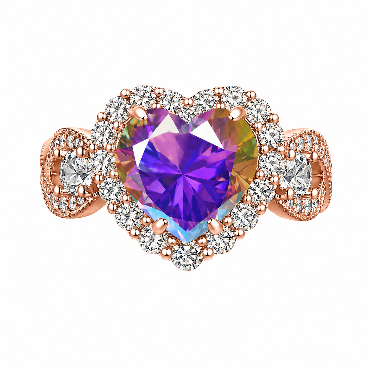 PRE-ORDER - AB CZ Halo Heart Infinity Ring