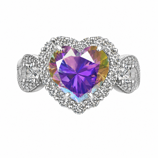 PRE-ORDER - AB CZ Halo Heart Infinity Ring