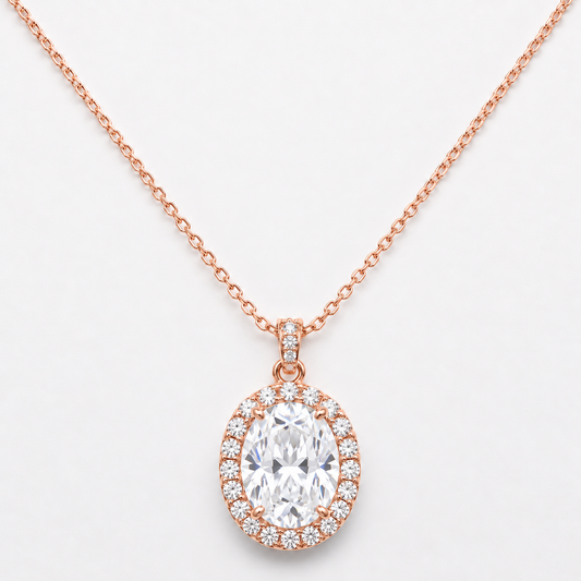 Oval Cut Diamond CZ Necklace