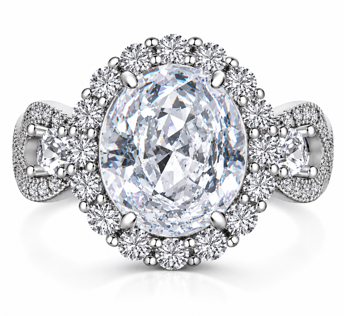 *PRE-ORDER - 925 Sterling Silver Infinity Oval Cut Clear Diamond Cubic Zirconia Ring