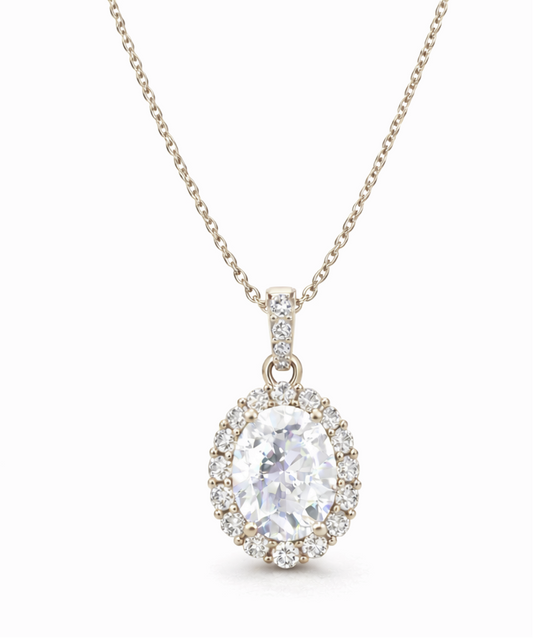 Oval Cut Diamond CZ Neclace