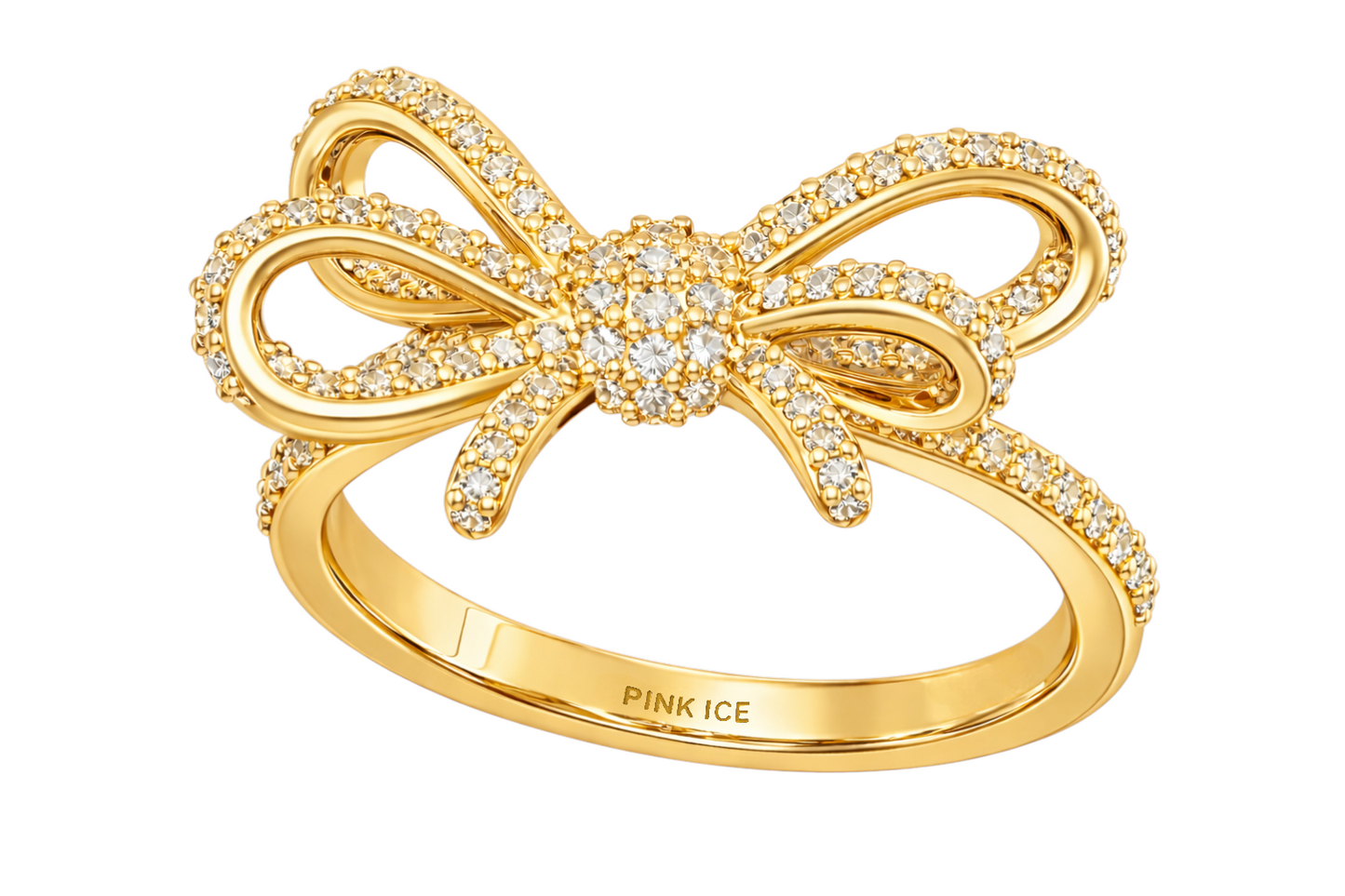 Sparkling Bow Tie Ring (Rhodium, Rose Gold & Yellow Gold)