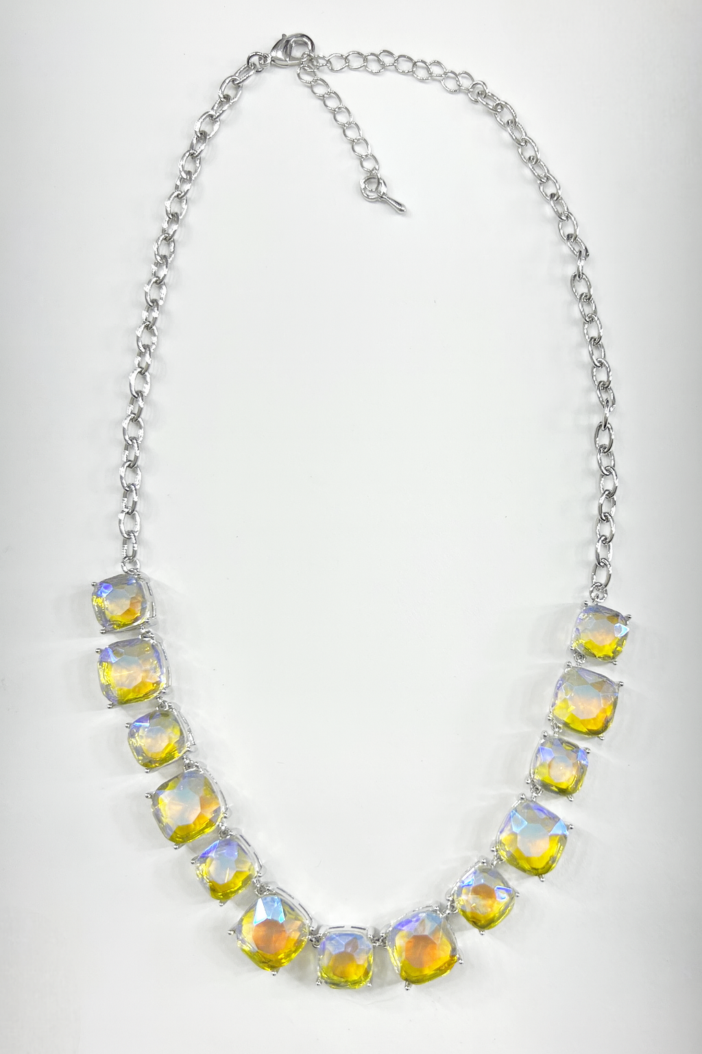 Winter Lights Iridescent Aurora Borealis Statement Necklace