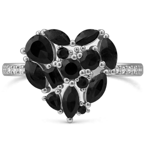 【HEYHORANG】★[925 Silver] Kitsch Blackheart Ring Black Heart Ring - Silver (925) – VIVID GLAM CO.