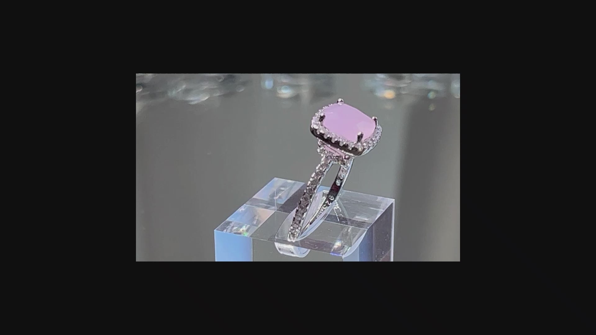 Ice Gems Sterling Silver Amethyst & CZ Halo Ring - Cushion Cut, Gemstone Accent, Gift Ready
