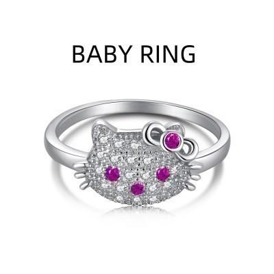 Sterling Silver Cute Kitty Cat Baby Ring